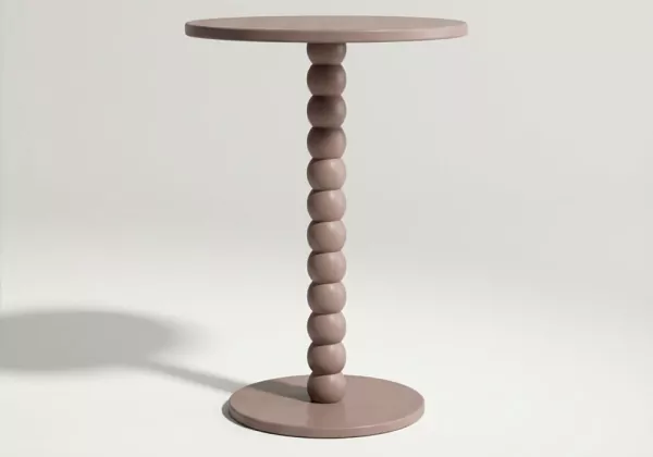 Mesa auxiliar madera alto 50 cm NOVA taupe frente