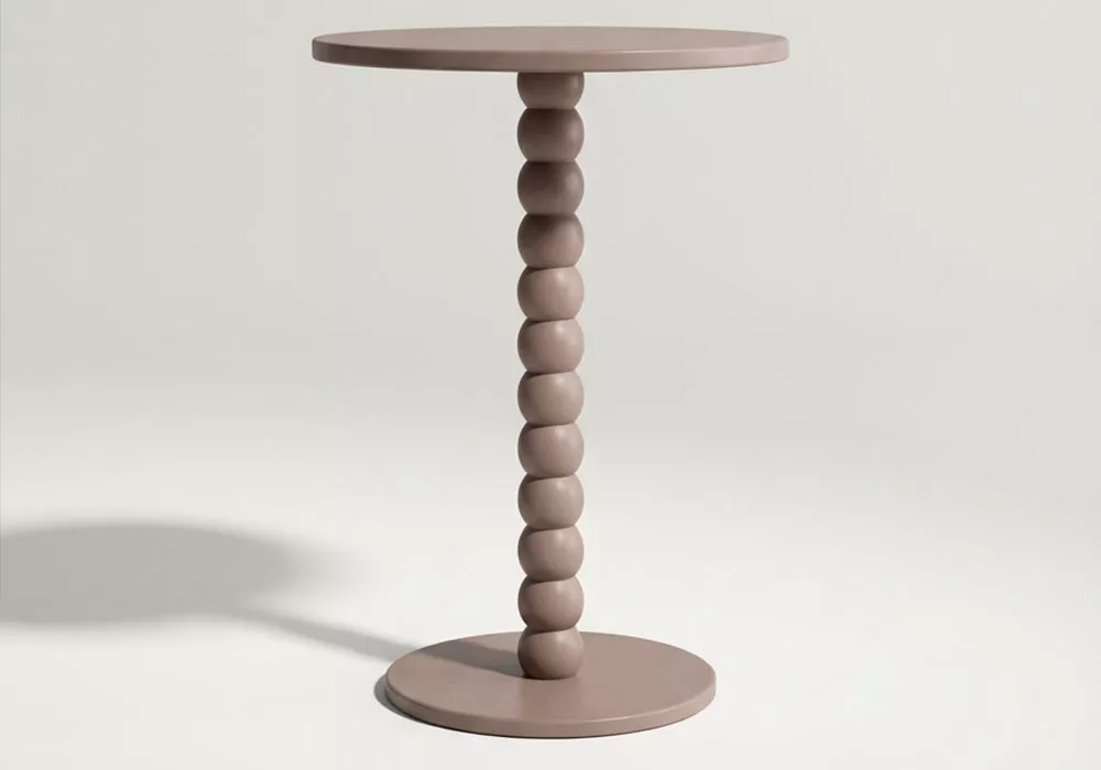 Mesa auxiliar madera alto 50 cm NOVA taupe frente