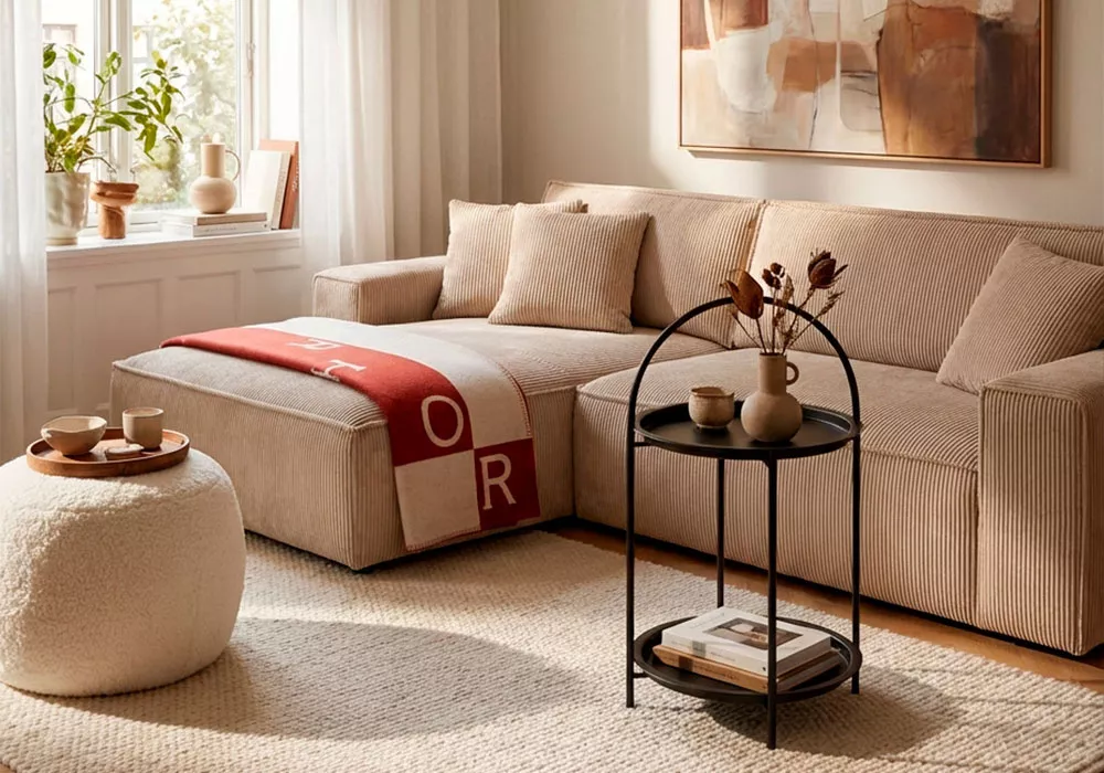 Mesa auxiliar metálica BRISA negro ambiente