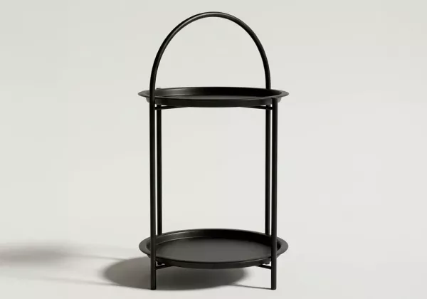 Mesa auxiliar metálica BRISA negro frente