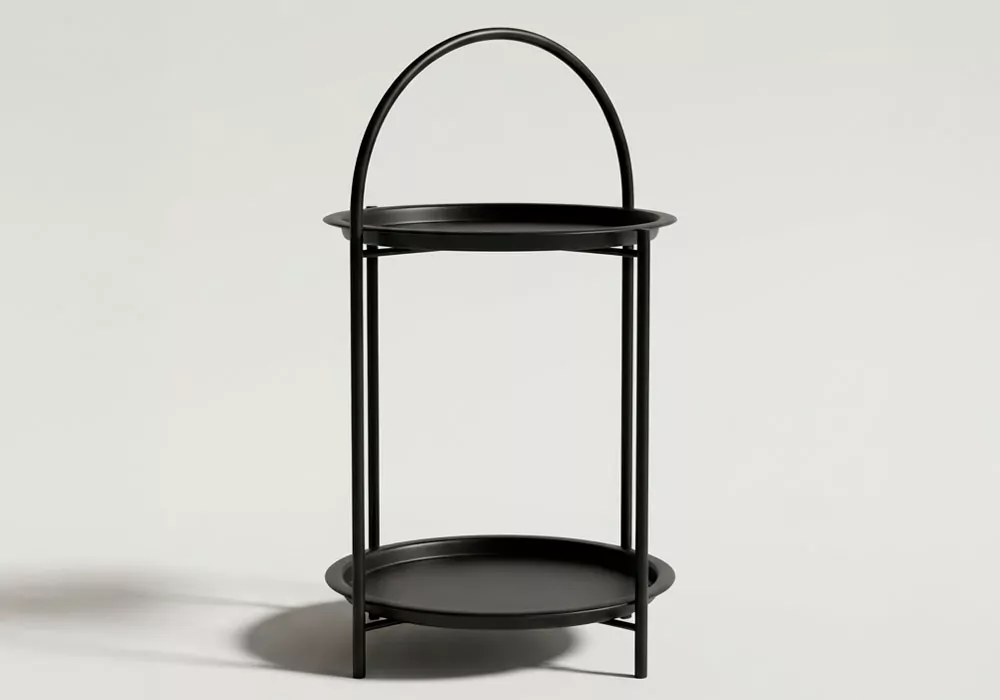 Mesa auxiliar metálica BRISA negro frente