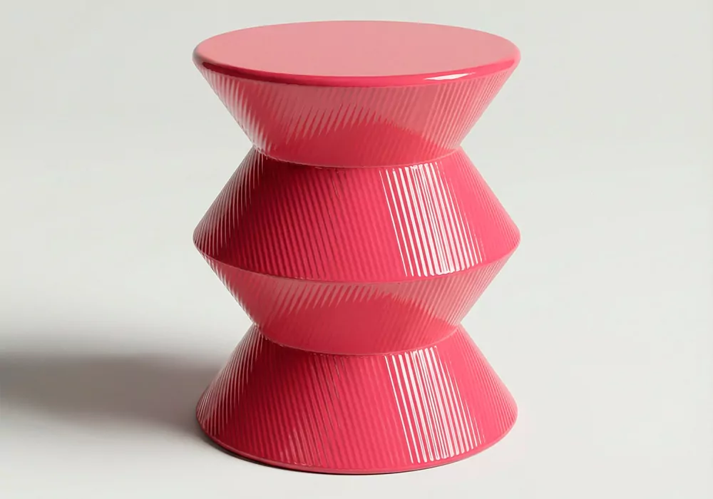 Mesa auxiliar metálica VIDA rosa frontal