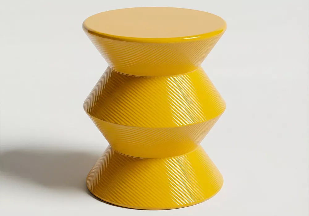 Mesa auxiliar metálica VIDA amarillo frontal