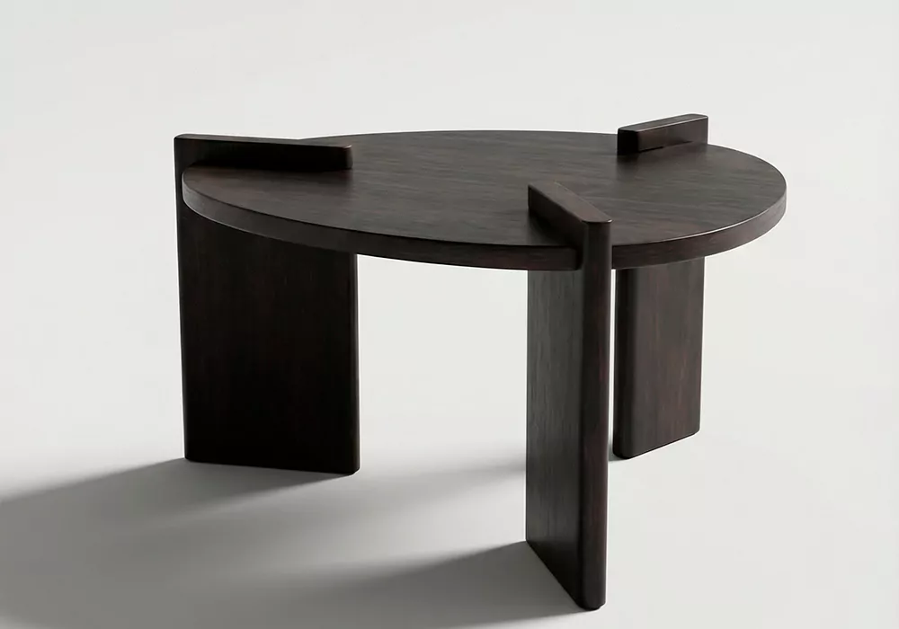 Mesa auxiliar madera mango ARISTA chocolate lateral Mesa auxiliar madera mango ARISTA chocolate lateral