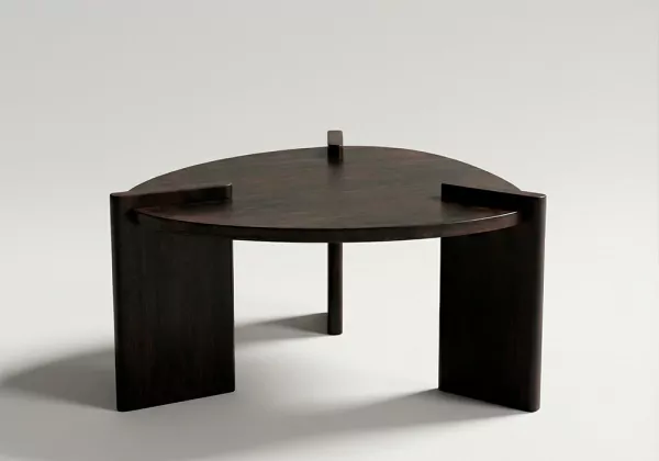 Mesa auxiliar madera mango ARISTA chocolate frente Mesa auxiliar madera mango ARISTA chocolate frente