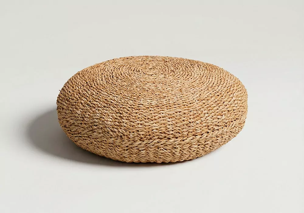 Puff de suelo redondo de seagrass OPAL lateral