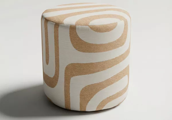 Puff redondo bicolor ARENA lateral