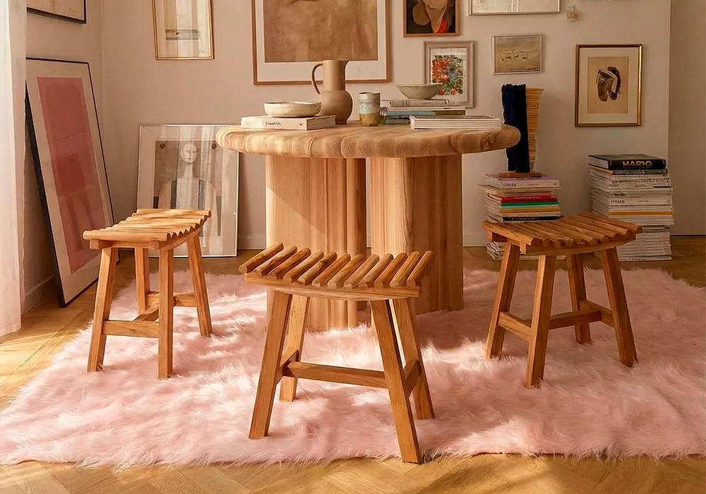 Taburete de teca NAMI