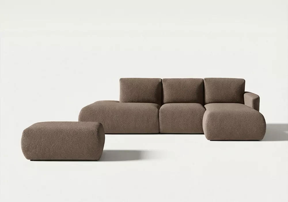 Sofá modular terminal com módulo, chaisealongue e puff TINA Sofá modular terminal com módulo, chaisealongue e puff TINA