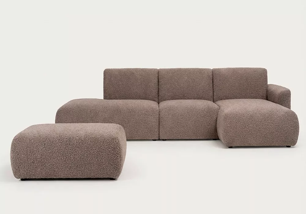 Sofá modular terminal con módulo, chaiselongue y puf TINA Sofá modular terminal con módulo, chaiselongue y puf TINA
