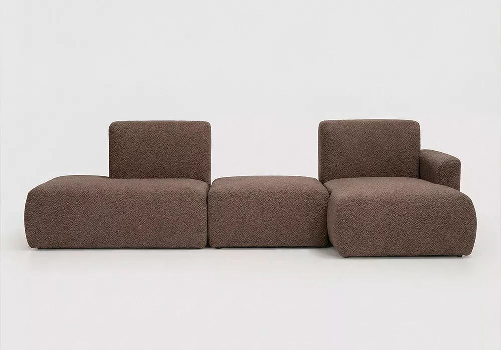Sofá modular terminal con chaiselongue y puf TINA