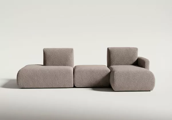 Sofá modular terminal com chaise-longue e puff TINA Sofá modular terminal com chaise-longue e puff TINA