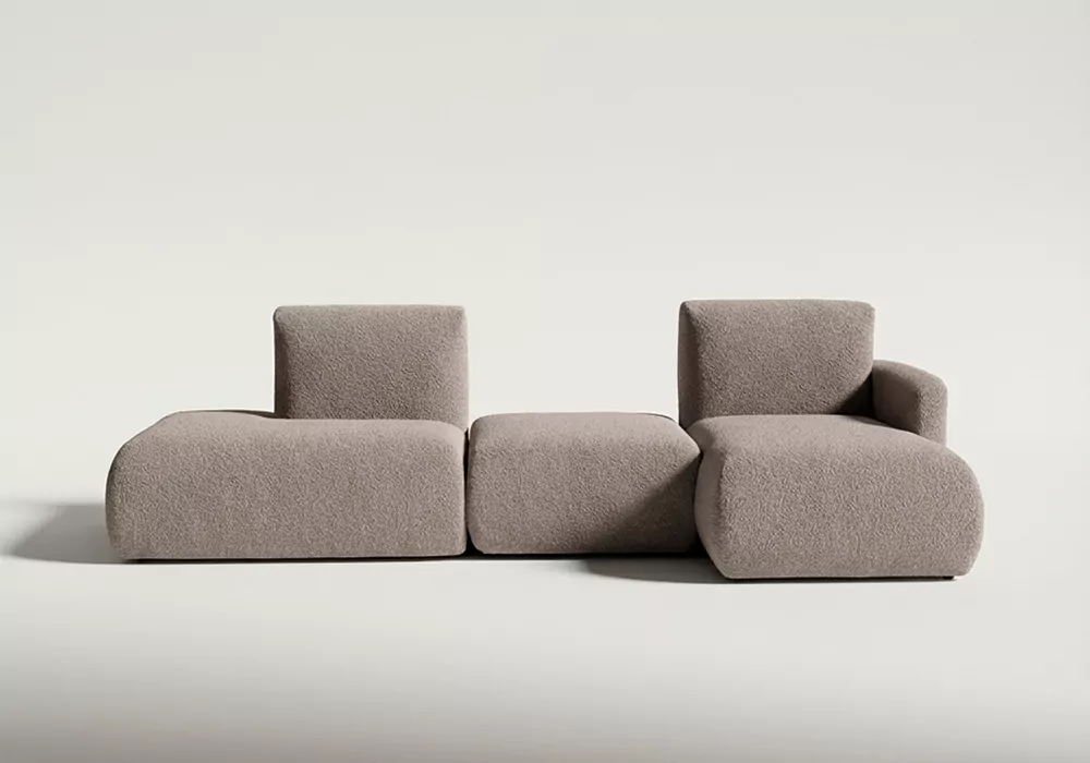 Sofá modular terminal com chaise-longue e puff TINA Sofá modular terminal com chaise-longue e puff TINA