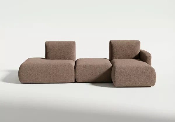 Sofá modular terminal com chaise-longue e puff TINA Sofá modular terminal com chaise-longue e puff TINA