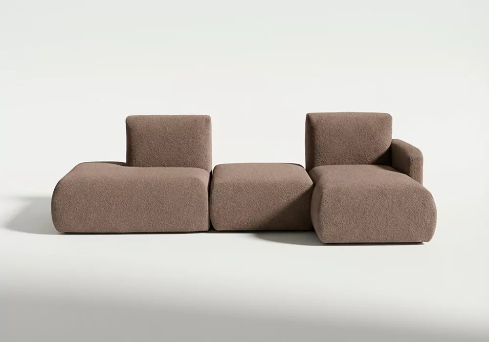 Sofá modular terminal com chaise-longue e puff TINA Sofá modular terminal com chaise-longue e puff TINA