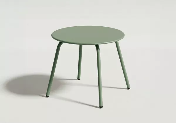 Mesita auxiliar metálica OLA verde Lado Mesita auxiliar metálica OLA verde Lado