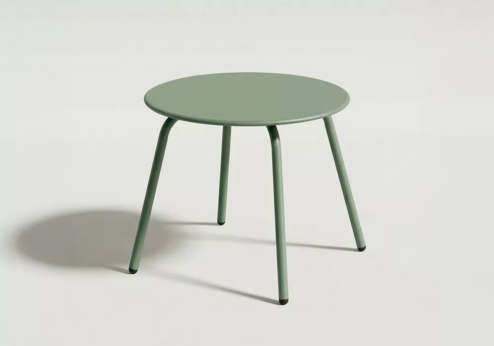 Mesita auxiliar metálica OLA verde Lado Mesita auxiliar metálica OLA verde Lado