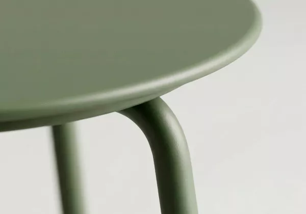 Mesita auxiliar metálica OLA Verde Detalle Mesita auxiliar metálica OLA Verde Detalle