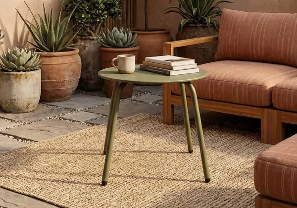 Mesita auxiliar metálica OLA Verde Ambiente Mesita auxiliar metálica OLA Verde Ambiente