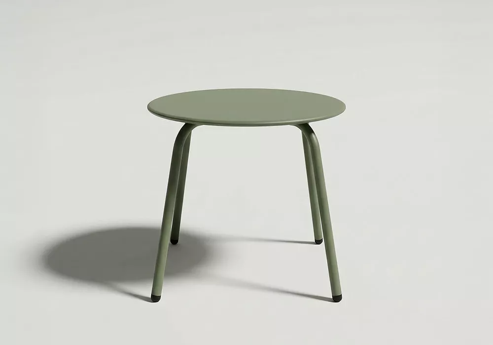 Mesita auxiliar metálica OLA Verde Frontal Mesita auxiliar metálica OLA Verde Frontal