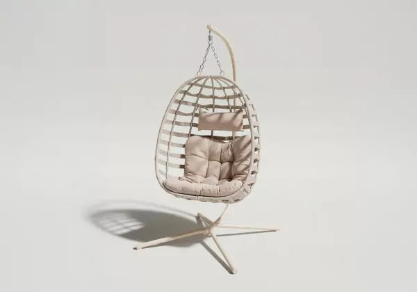 Sillón colgante para exterior ISLA Beige Lado Sillón colgante para exterior ISLA Beige Lado