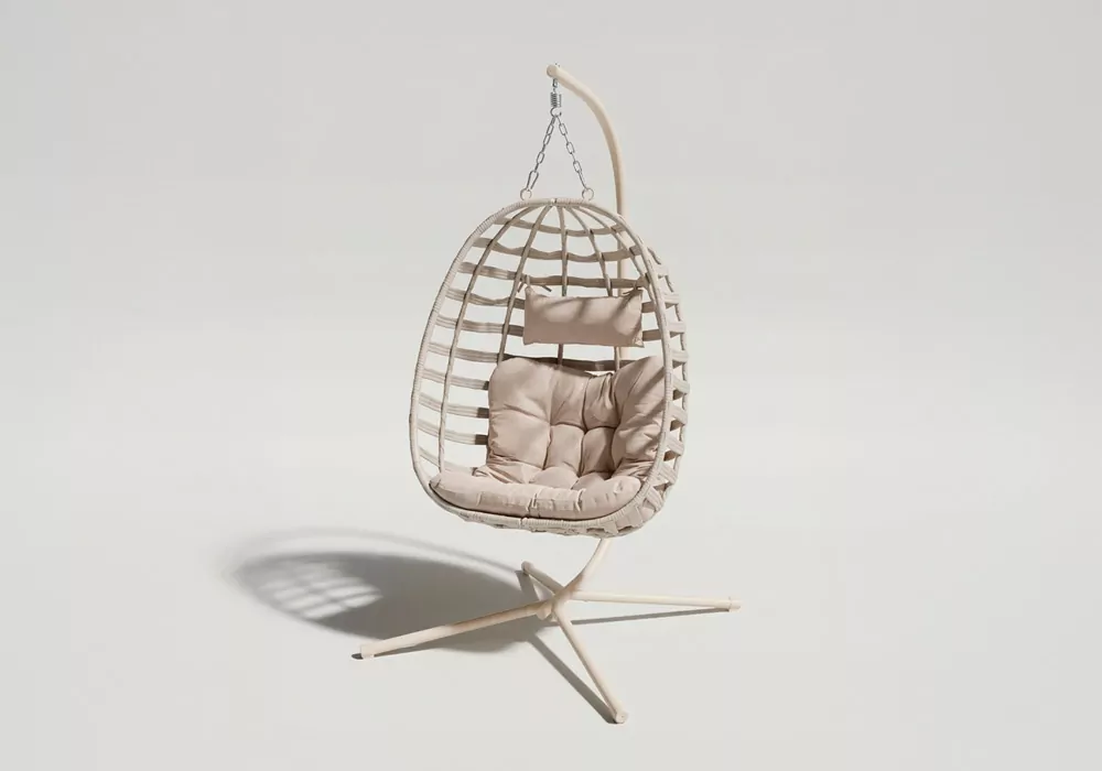 Sillón colgante para exterior ISLA Beige Lado Sillón colgante para exterior ISLA Beige Lado