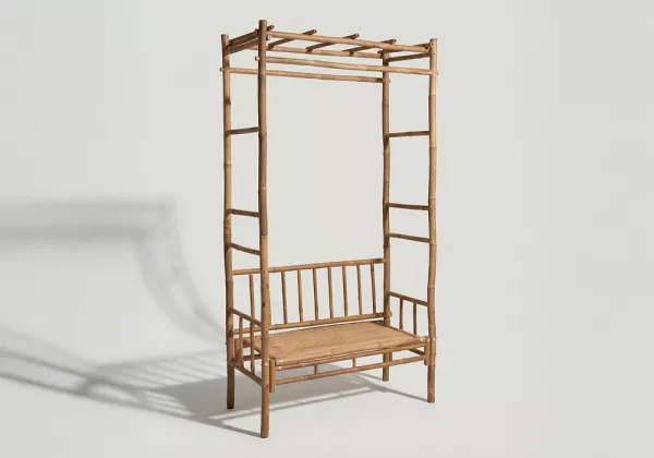 Banco con pérgola de bambú SOLARA Lado Banco con pérgola de bambú SOLARA Lado