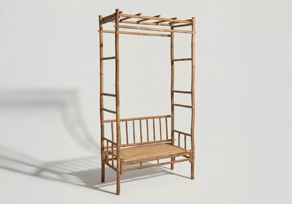 Banco con pérgola de bambú SOLARA Lado Banco con pérgola de bambú SOLARA Lado