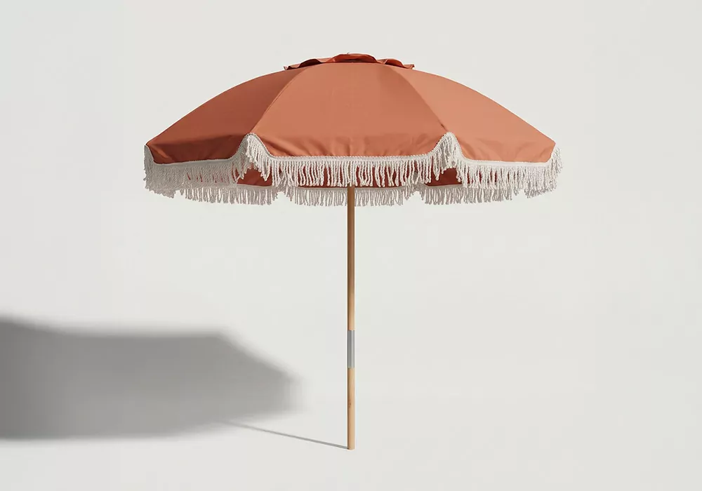 Sombrilla de jardín con flecos ALISIO Frontal Sombrilla de jardín con flecos ALISIO Frontal