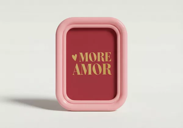 Marco colores pastel CHERRY rectangular rosa frente