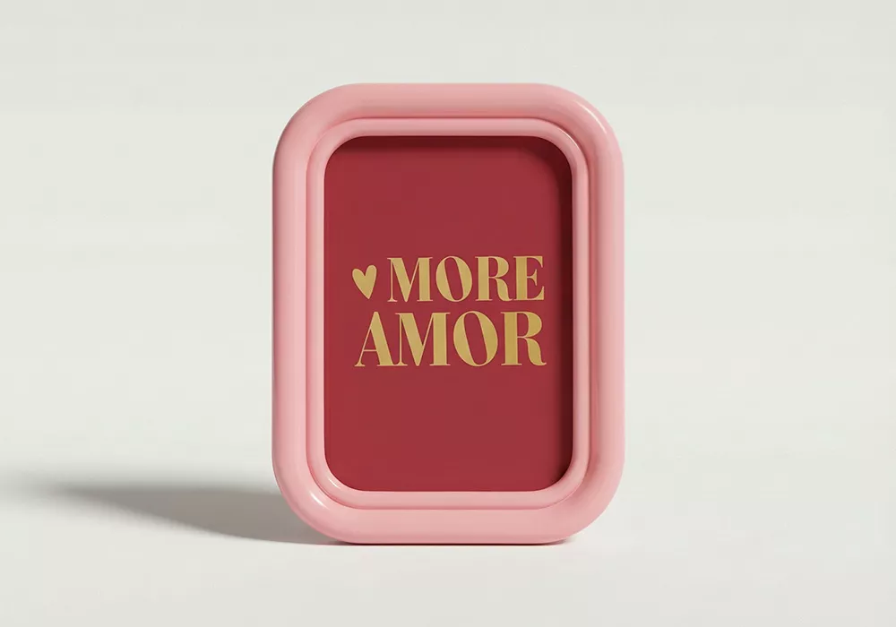 Marco colores pastel CHERRY rectangular rosa frente