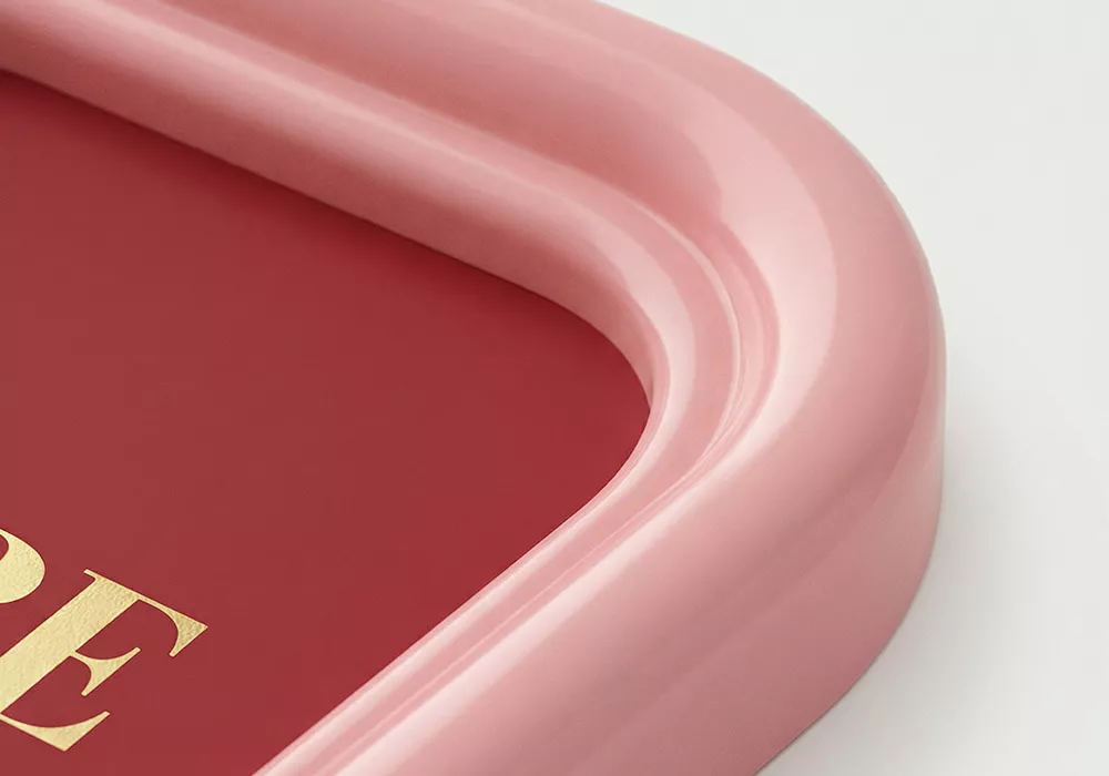 Marco colores pastel CHERRY rectangular rosa detalle