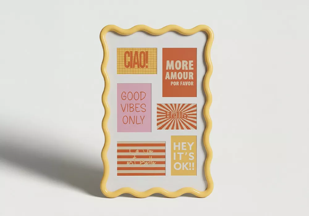 Marco para conjunto de fotos SOLE amarillo frente