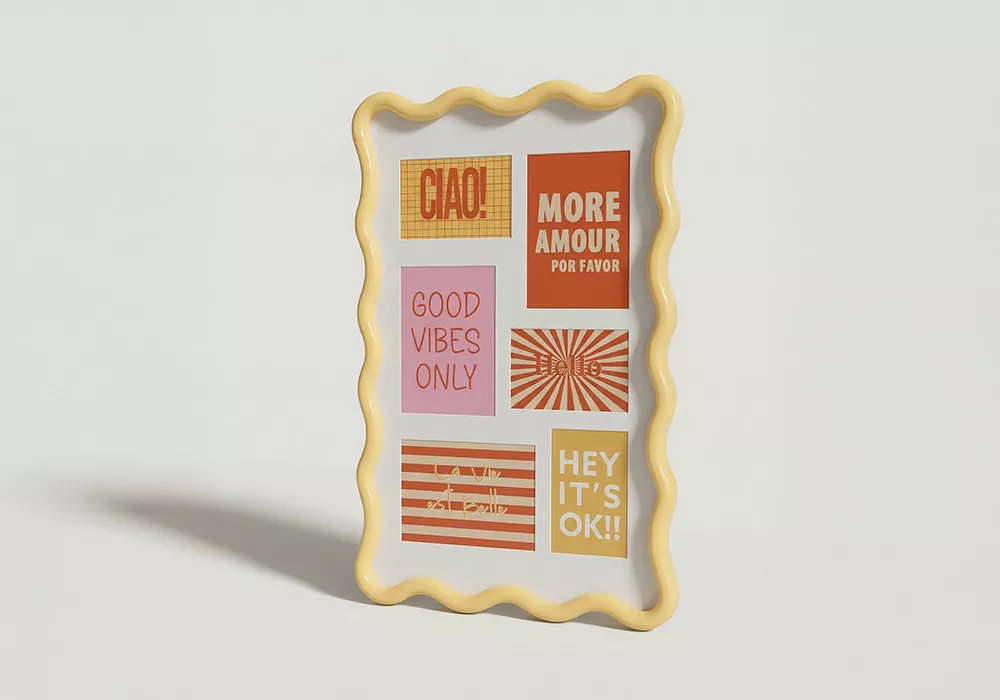 Marco para conjunto de fotos SOLE amarillo lado