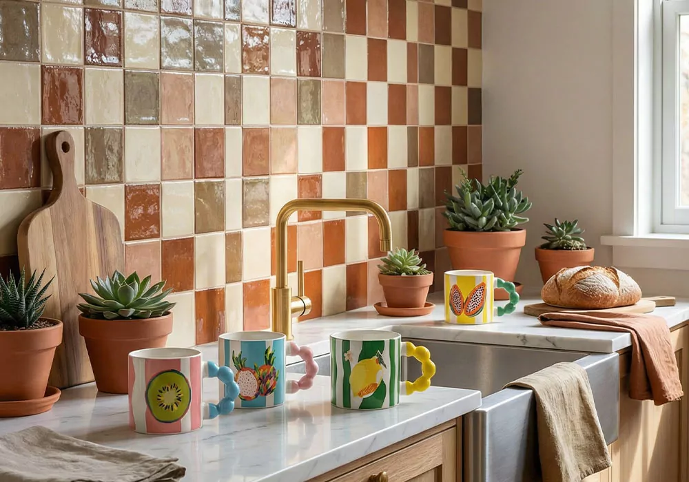 Taza de porcelana asa burbujas CABRIO ambiente