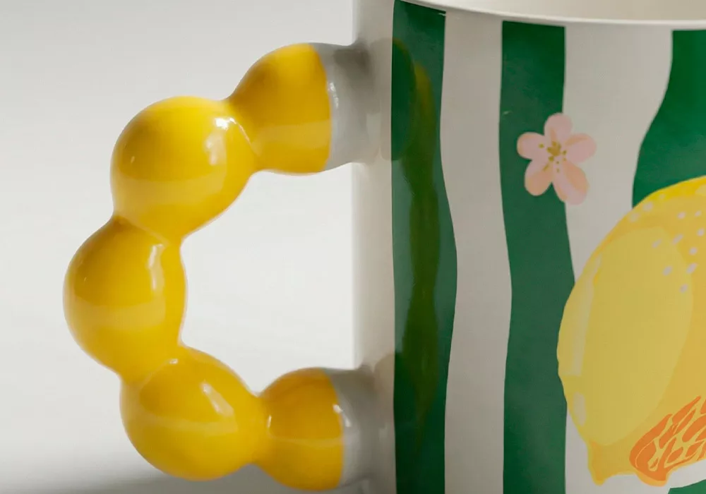 Chávena de porcelana com asa de bolhas CABRIO