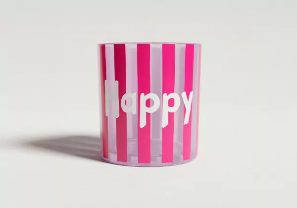 Porta-velas às riscas WALLY
