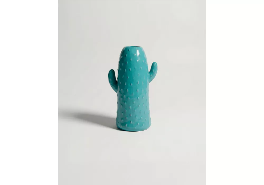 Jarrón de porcelana CACTUS azul