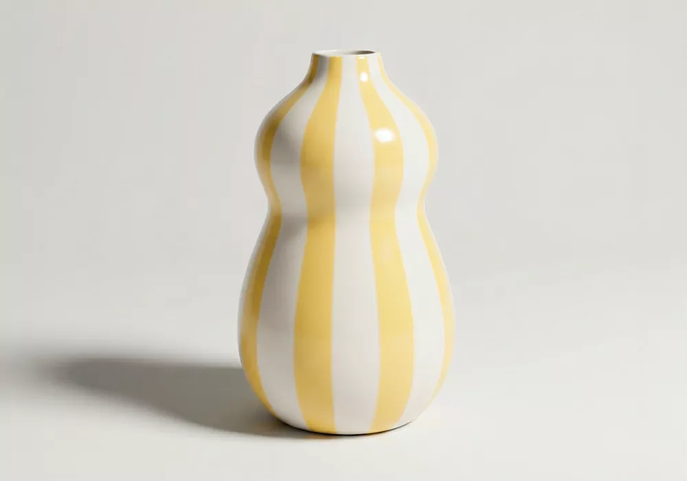 Jarrón rayas TROPEZ amarillo