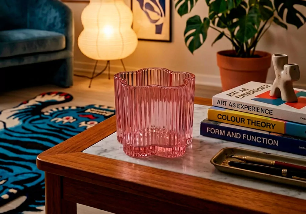 Portavelas flor FLEUR Rosa Ambiente