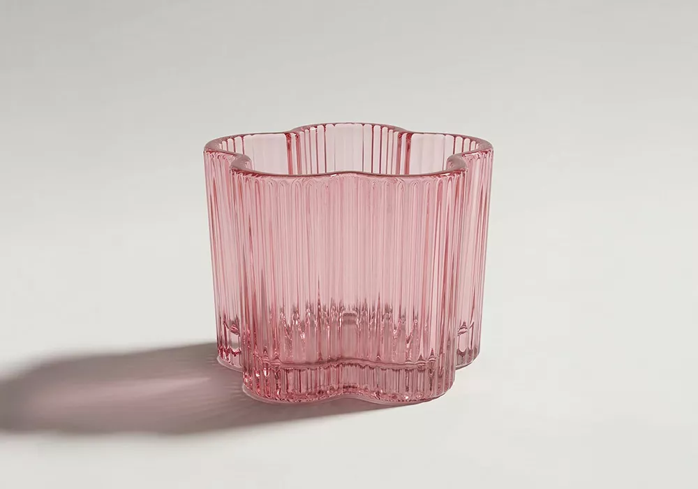 Portavelas flor FLEUR Rosa Frente