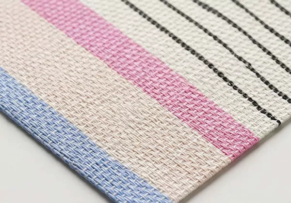 Mantel individual a rayas EDEN Azul/Rosa Detalle