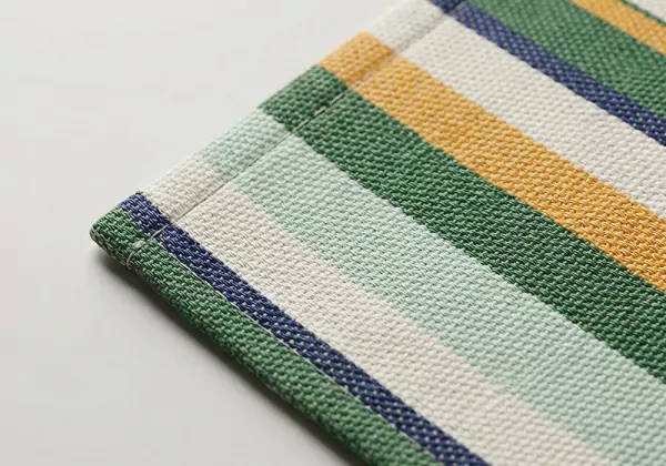 Mantel individual a rayas EDEN Verde/Amarillo Detalle