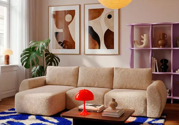 Sofá chaise longue de 3 lugares BALU