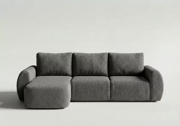 Chaiselongue 3 plazas BALU frontal gris oscuro