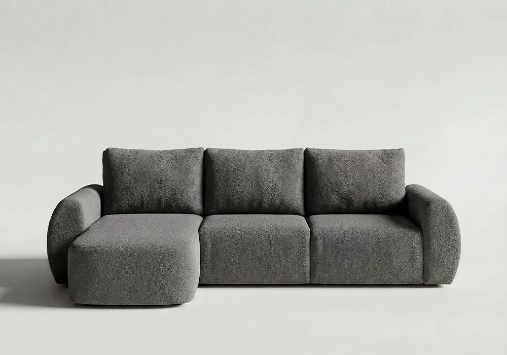 Chaiselongue 3 plazas BALU frontal gris oscuro