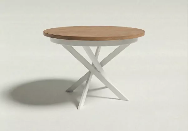 Mesa comedor redonda extensible CIRCLE pata blanca 4