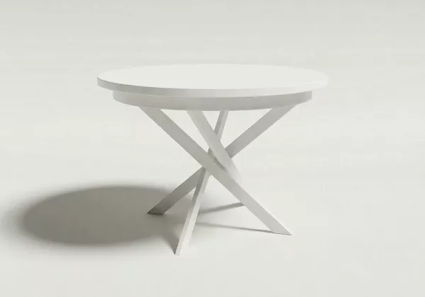 Mesa comedor redonda extensible CIRCLE blanca