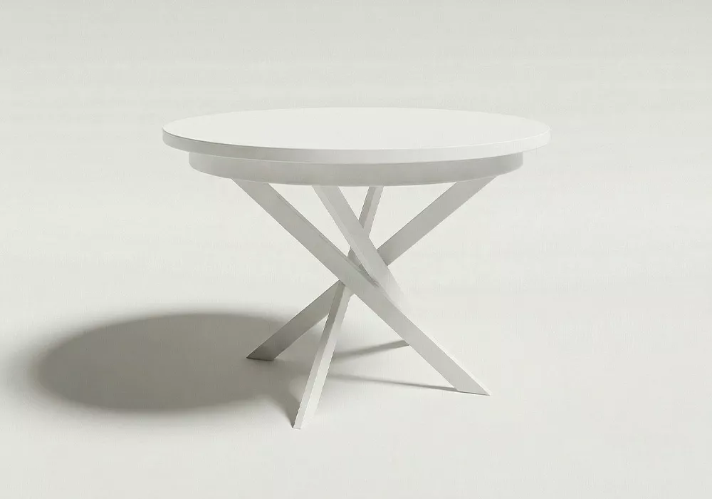 Mesa comedor redonda extensible CIRCLE blanca