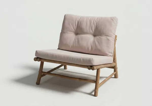 Silla de madera de bambú BAHIA lado Silla de madera de bambú BAHIA lado